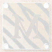 Tiger Stripes Animal Print Mahogany Monogram Glazen Onderzetter (Achterkant)