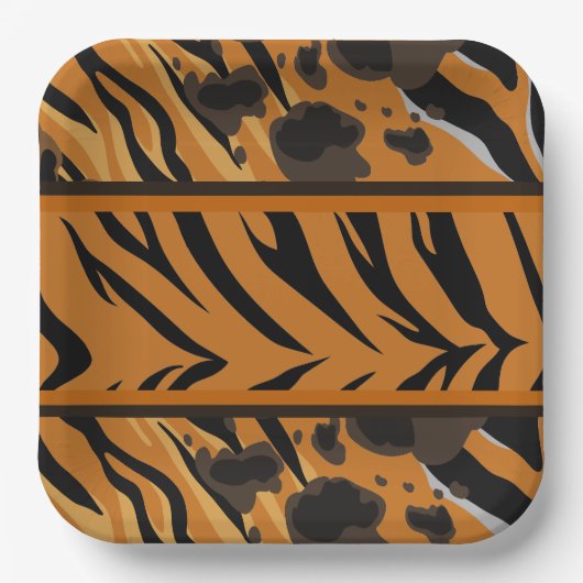 Tiger Stripes Animal Print Papieren Bordje (Voorkant)