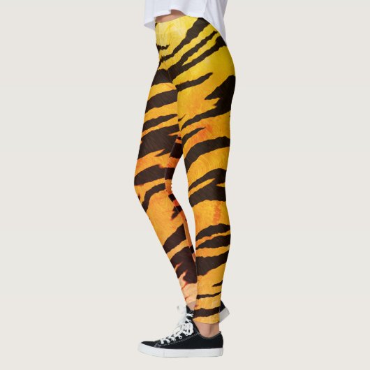 Tiger Stripes Animal Print Pattern Leggings (Links)