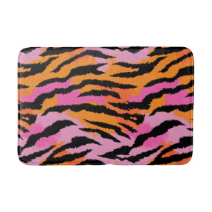 Tiger Stripes Dierenprint Lavendel & Sinaasappel G Badmat