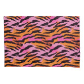 Tiger Stripes Dierenprint Roze & Sinaasappel Glamo Kussensloop (Voorkant)