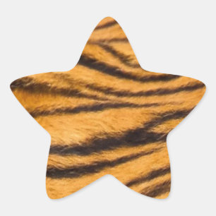 Tiger Stripes Fur Black en Oranje personaliseren d Ster Sticker