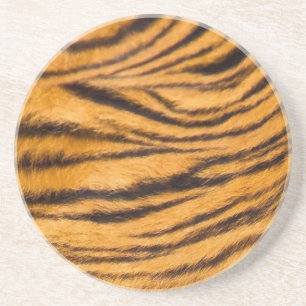 Tiger Stripes Fur Black en Oranje personaliseren d Zandsteen Onderzetter