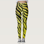 Tiger Stripes Gele Leggings – Vetgedrukte dierenpr (Voorkant)