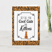 Tiger Stripes Hé, jullie kletsen en Kittens Feestdagen Kaart (Voorkant)