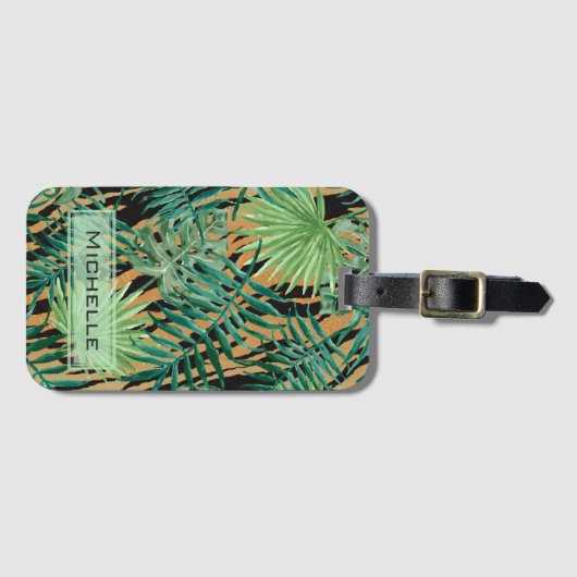 Tiger Stripes Jungle Camouflage Personalised Bagagelabel (Voorkant (horizontaal))