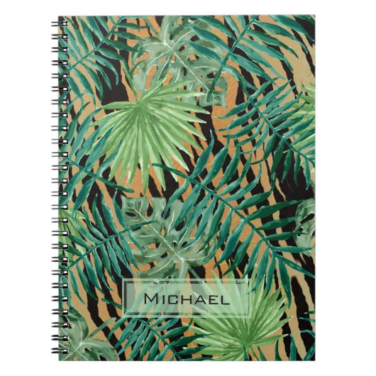 Tiger Stripes Jungle Camouflage Personalised Notitieboek (Voorkant)