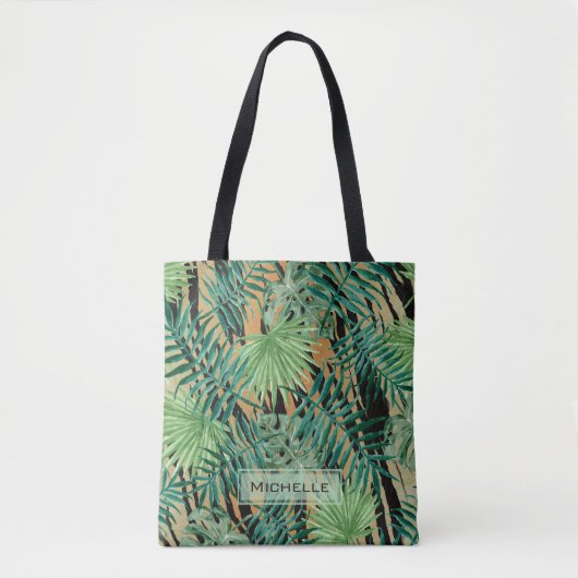 Tiger Stripes Oerwoud Camouflage, gepersonaliseerd Tote Bag (Voorkant)
