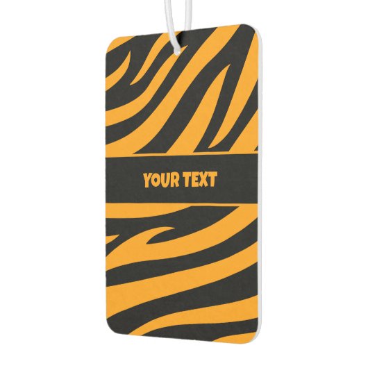 Tiger Stripes Patroon met aangepaste tekst Luchtverfrisser (Links)