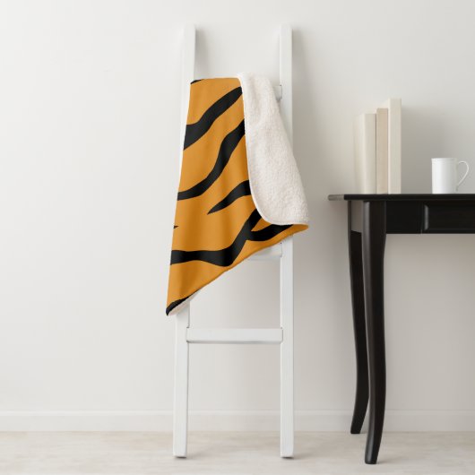 Tiger stripes pattern sherpa deken (In situ)