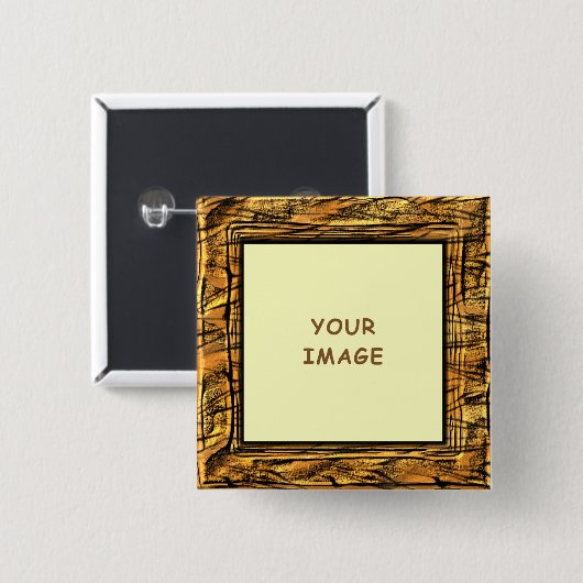 Tiger Stripes Photo Lijst Button (Voorkant /achterkant)