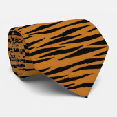 Tiger Stripes Print Oranje Black Pattern Stropdas (Opgerold)