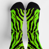 Tiger Stripes (zwart en Limoen) — Dierafdrukken Sokken (Top)