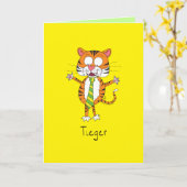 Tiger Stropdas Cute Funny Kaart (Gele Bloem)