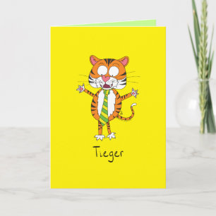 Tiger Stropdas Cute Funny Kaart