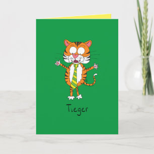 Tiger Stropdas Cute Funny Kaart