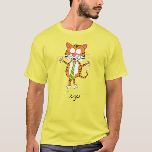 Tiger Stropdas Cute Funny T-shirt (Voorkant)