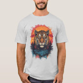  Tiger Sunset Art - Wild Oerwoud Big Cat T-shirt (Voorkant)