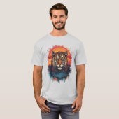 Tiger Sunset Art - Wild Oerwoud Big Cat T-shirt (Voorkant volledig)