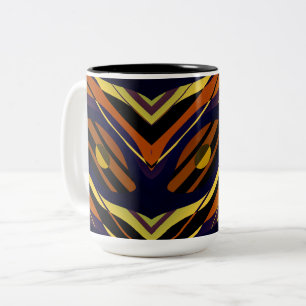 Tiger Sunset Sinaasappel Zwart Geel Blauw Tweekleurige Koffiemok