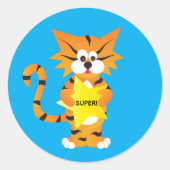 Tiger Super Star Classroom Ronde Sticker (Voorkant)