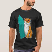 Tiger Surfer Surfboard T-shirt (Voorkant)