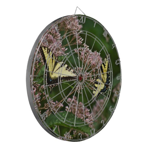 Tiger Swallowtail Butterflies over Joe Pye Weed Dartbord (Voorkant Links)