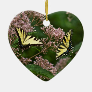 Tiger Swallowtail Butterflies over Joe Pye Weed Keramisch Ornament