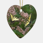 Tiger Swallowtail Butterflies over Joe Pye Weed Keramisch Ornament (Links)