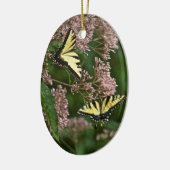 Tiger Swallowtail Butterflies over Joe Pye Weed Keramisch Ornament (Links)