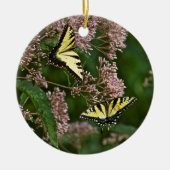 Tiger Swallowtail Butterflies over Joe Pye Weed Keramisch Ornament (Voorkant)