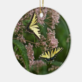 Tiger Swallowtail Butterflies over Joe Pye Weed Keramisch Ornament (Links)
