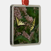 Tiger Swallowtail Butterflies over Joe Pye Weed Metalen Ornament (Rechts)