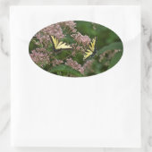 Tiger Swallowtail Butterflies over Joe Pye Weed Ovale Sticker (Tas)