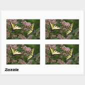 Tiger Swallowtail Butterflies over Joe Pye Weed Rechthoekige Sticker (Vel)