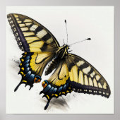 Tiger Swallowtail Butterfly Art Print Poster (Voorkant)