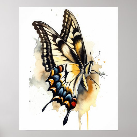 Tiger Swallowtail Butterfly Art Print Poster (Voorkant)