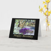 Tiger Swallowtail Butterfly Birthday Kaart (Gele Bloem)