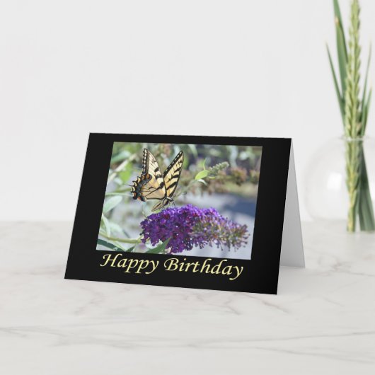 Tiger Swallowtail Butterfly Birthday Kaart (Voorkant)