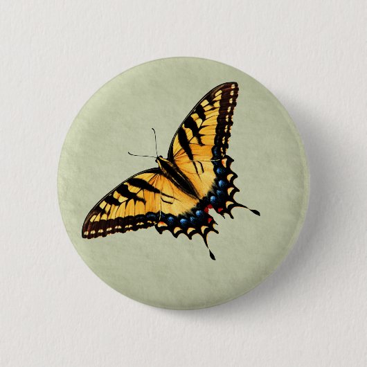 Tiger Swallowtail Butterfly Button (Voorkant)