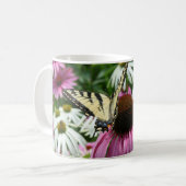 Tiger Swallowtail Butterfly Coneflower Coffee Mok (Voorkant links)