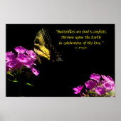 Tiger Swallowtail Butterfly en Wilde Phlox Poster (Voorkant)