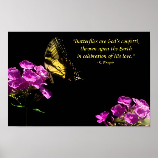 Tiger Swallowtail Butterfly en Wilde Phlox Poster (Voorkant)