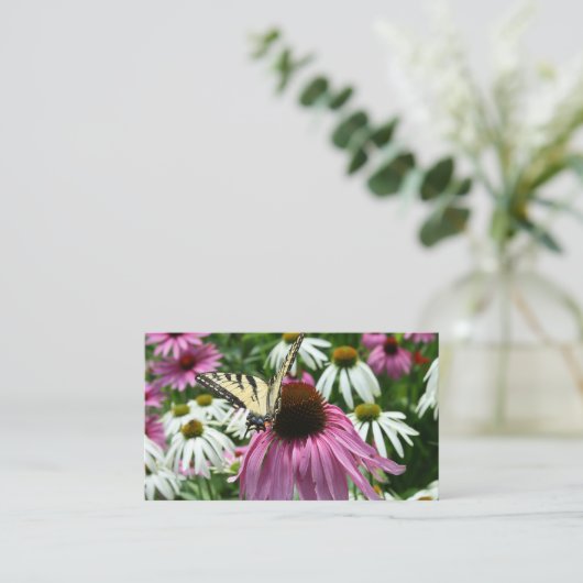 Tiger Swallowtail Butterfly Flower Visitekaartje (Staand voorkant)