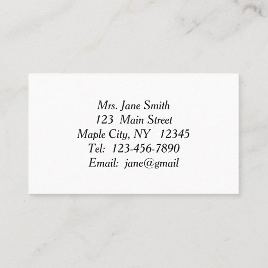 Tiger Swallowtail Butterfly Flower Visitekaartje (Achterkant)