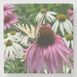 Tiger Swallowtail Butterfly Fower Stone Onderzette Stenen Onderzetter