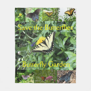 Tiger Swallowtail Butterfly Garden Blanket Fleece Deken