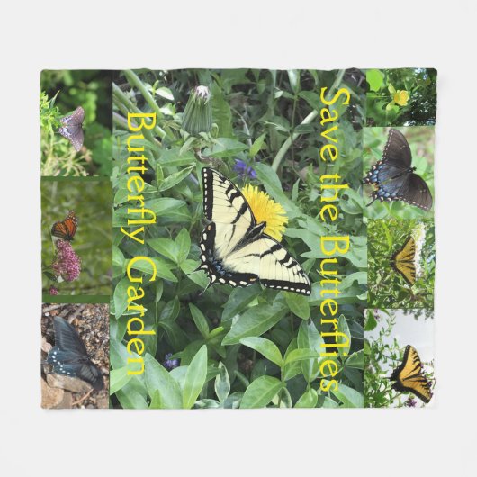 Tiger Swallowtail Butterfly Garden Blanket Fleece Deken (Voorkant (Horizontaal))