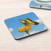 Tiger Swallowtail Butterfly op een ventilator Drankjes Onderzetter (Linkerzijde)