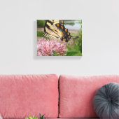 Tiger Swallowtail Butterfly op Milkweed Canvas Afdruk (Insitu (Woonkamer))